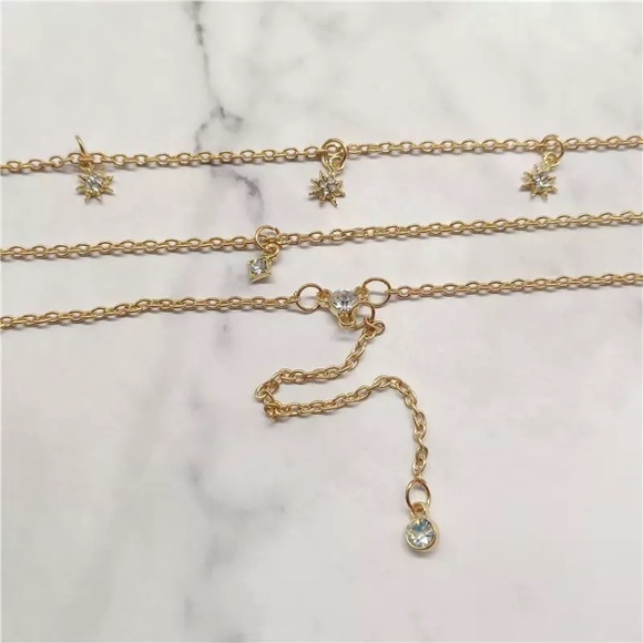 Celestial Layered Delicate Dainty Gold Choker New - Picture 7 of 7